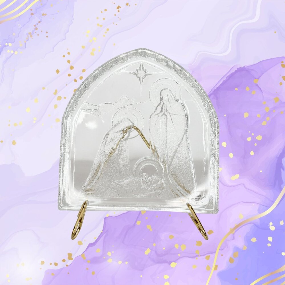 Vintage Avon Holy Nights Reflections Crystal Nativity Scene